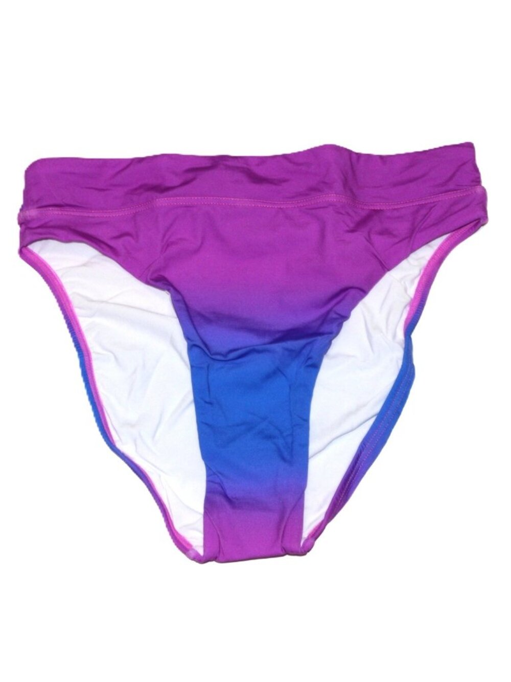 PilyQ Swim Ombre Bikini Bottom Ombre High Waist Purple OMP-252F Size Small
